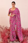 Buy_Baise Gaba_Magenta Crepe Embroidered Floral Florina Saree With Blouse _Online_at_Aza_Fashions
