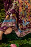 Baise Gaba_Purple Anarkali And Pant Modal Satin Printed Bird Leaf Neck Sita & Tree Set _at_Aza_Fashions