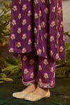 Shop_Baise Gaba_Purple Kurta Georgette Printed Floral Kishori A-line And Pant Set _Online_at_Aza_Fashions