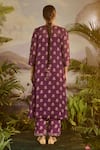 Shop_Baise Gaba_Purple Kurta Georgette Printed Floral Round Kirshori A-line  _at_Aza_Fashions