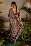 Baise Gaba_Purple Saree Lurex Chiffon Printed Tropical Samandar With Blouse _Online_at_Aza_Fashions