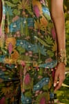 Buy_Baise Gaba_Green Lurex Chiffon Printed And Embroidered Kauravi Top & Sharara Set _Online_at_Aza_Fashions