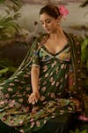 Shop_Baise Gaba_Green Modal Satin Printed And Embroidered Floral Gauri Anarkali Set _at_Aza_Fashions