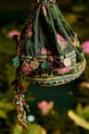 Shop_Baise Gaba_Green Floral Print Nirali Potli Bag _at_Aza_Fashions