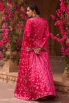 Shop_Reeti Arneja_Pink Lehenga Taffeta Silk Hand Embroidery Sequins Jacket Open Neck Long Set _at_Aza_Fashions