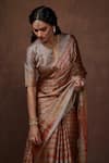 Shop_Dressfolk_Silver Tissue Seher Handwoven Saree With Unstitched Blouse Fabric _Online_at_Aza_Fashions