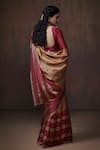 Shop_Dressfolk_Gold Tejaswi Roman Handwoven Saree With Unstitched Blouse Fabric _at_Aza_Fashions