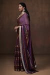 Dressfolk_Purple Tissue Striped Bhanupriya Handwoven Saree With Unstitched Blouse Fabric _Online_at_Aza_Fashions