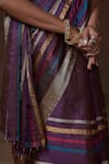 Buy_Dressfolk_Purple Tissue Striped Bhanupriya Handwoven Saree With Unstitched Blouse Fabric _Online_at_Aza_Fashions