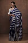 Buy_Dressfolk_Blue Tissue Husna Handwoven Saree With Unstitched Blouse Fabric  _at_Aza_Fashions