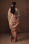 Shop_Dressfolk_Multi Color Tissue Dhyuti Zari Handwoven Saree With Unstitched Blouse Fabric _at_Aza_Fashions