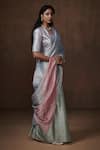 Dressfolk_Green Tissue Color Yaami Gradient Handwoven Saree With Unstitched Blouse Fabric _Online_at_Aza_Fashions