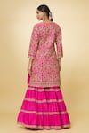 Shop_Priyaa_Pink Chanderi Hand Embroidered Zari Round Kurta Sharara Set  _at_Aza_Fashions