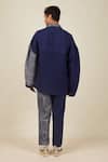 Shop_BANANA labs_Blue Cotton Printed Stripe Hand Block Crinkled Shirt And Pant Set _at_Aza_Fashions