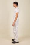 Shop_BANANA labs_Ivory Pant Denim Printed Graded Checkered Hand Block And T-shirt Set _Online_at_Aza_Fashions