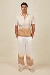 Buy_BANANA labs_White Linen Printed Hazy Hand Block Murk Shirt And Pant Set _at_Aza_Fashions