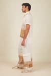 BANANA labs_White Linen Printed Hazy Hand Block Murk Shirt And Pant Set _at_Aza_Fashions