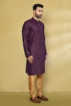 Buy_Arihant Rai Sinha_Purple Kurta Viscose Cotton Embroidered Sequins Set 