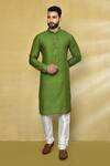 Buy_Arihant Rai Sinha_Green Viscose, Cotton, Polyester Sequins, Embroidery Jaal Thread Kurta Set_at_Aza_Fashions