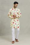 Buy_Spring Break_Cream Rayon Digital Printed Floral Kurta Set _at_Aza_Fashions