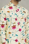 Spring Break_Cream Rayon Digital Printed Floral Kurta Set _at_Aza_Fashions