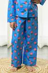 Fairies Forever_Blue Cotton Strawberry Print Top With Pant _Online_at_Aza_Fashions