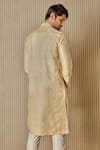 Shop_Asuka_Beige Jacquard, Silk Embroidery, Mirrors Mughal Pattern Kurta Set _at_Aza_Fashions