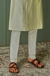 Asuka_Green Tussar Silk Embroidered Resham Work Kurta Set _Online_at_Aza_Fashions