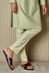 Asuka_Green Embroidered Resham Work Striped Kurta Set _Online_at_Aza_Fashions
