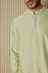 Shop_Asuka_Green Embroidered Resham Work Striped Kurta Set _Online_at_Aza_Fashions