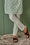 Buy_Asuka_Green Jacquard Printed And Embroidered Diamond Jaal & Thread Work Kurta Set _Online_at_Aza_Fashions