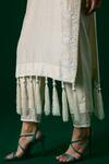 Shop_Meesa_White Kurta And Palazzo Chanderi Silk Hand Embroidered Crystal Pant Set  _Online_at_Aza_Fashions