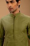 Buy_Agape_Green Silk Pleated Kurta And Trouser Set 