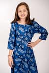 Shop_Pasha India_Blue Cotton Rayon Print Iris Bloom Dhoti Jumpsuit _Online_at_Aza_Fashions
