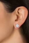 Buy_Joules By Radhika_White Imitation Diamonds Solitaire Stone Orbit Helix Studs_at_Aza_Fashions