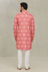 Shop_Arihant Rai Sinha_Red Soft Cotton Printed Bandhani And Foil Geometric Kurta _at_Aza_Fashions