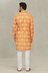 Shop_Arihant Rai Sinha_Orange Soft Cotton Printed Bandhani And Foil Geometric Kurta_at_Aza_Fashions