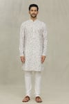 Arihant Rai Sinha_Cream Kurta Cotton Printed Geometric Set _Online_at_Aza_Fashions