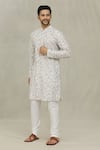 Buy_Arihant Rai Sinha_Cream Kurta Cotton Printed Geometric Set _Online_at_Aza_Fashions