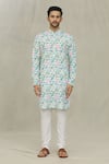 Arihant Rai Sinha_White Kurta Soft Cotton Printed Hexagon Set _Online_at_Aza_Fashions