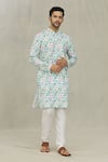 Shop_Arihant Rai Sinha_White Kurta Soft Cotton Printed Hexagon Set _Online_at_Aza_Fashions