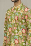 Shop Arihant Rai Sinha Green Cotton, Polyester, Viscose Floral Print Kurta Set Online at Aza Fashions Shop_Arihant Rai Sinha_Green Cotton, Polyester, Viscose Floral Print Kurta Set _Online_at_Aza_Fashions