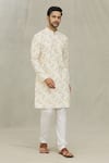 Buy_Arihant Rai Sinha_Multi Color Kurta Cotton Printed Bloom Set _Online_at_Aza_Fashions