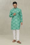 Buy_Arihant Rai Sinha_Green Kurta Jacquard Printed Paisley Set _at_Aza_Fashions