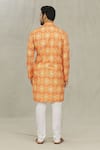 Shop_Arihant Rai Sinha_Orange Kurta Soft Cotton Printed Bandhej Set_at_Aza_Fashions