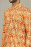 Shop_Arihant Rai Sinha_Orange Kurta Soft Cotton Printed Bandhej Set_Online_at_Aza_Fashions