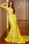 Buy_Mishru_Green Soft Tulle Taisya Metroid Florin Embellished Bridal Lehenga Set For Women_at_Aza_Fashions