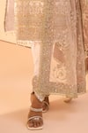 Buy_LASHKARAA_Pink Net Embroidery Zari Round Work Kurta Pant Set_Online_at_Aza_Fashions