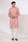 Buy_Rabani & Rakha_Pink Georgette, Cotton, Silk Sequins, Embroidery Bandhani Print Kurta And Pant Set _at_Aza_Fashions