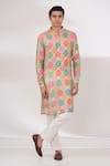 Buy_Rabani & Rakha_Multi Color Kurta Georgette Printed Bandhani And Pant Set  _at_Aza_Fashions